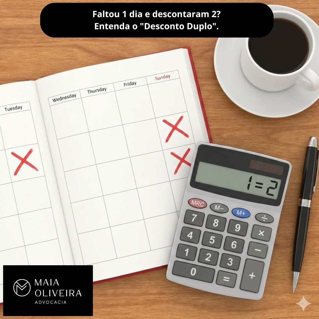 Falta Injustificada: Por que a empresa desconta o domingo (DSR) se eu faltei apenas na terça-feira?